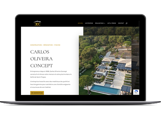 Création de site internet Haut de Gamme pour constructeur de villas individuelle dans le golfe de Saint Tropez